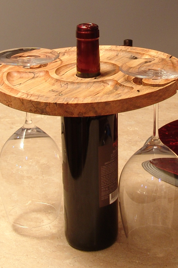 BOINN Le Porte-Verres à Vin de Table Peut Contenir 1 Bouteille et 4 Verres PréSentoir sur Pied en Verre à Vin de Comptoir 